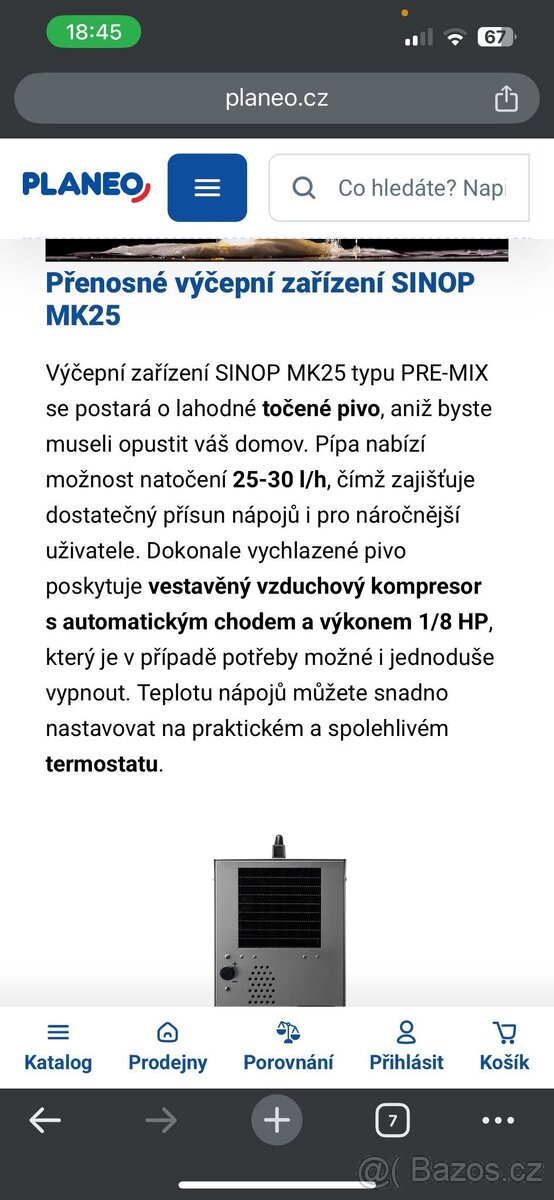 Výčepní zařízení SINOP MK25 - 6