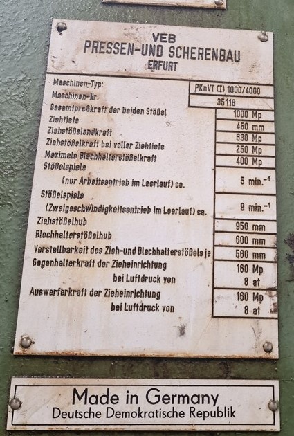 Klikový lis ERFURT PKnVT (I) 4000/1000 - 6