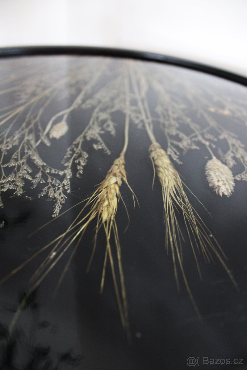 Malý květinový stolek z pryskyřice, ruční výroba - 6