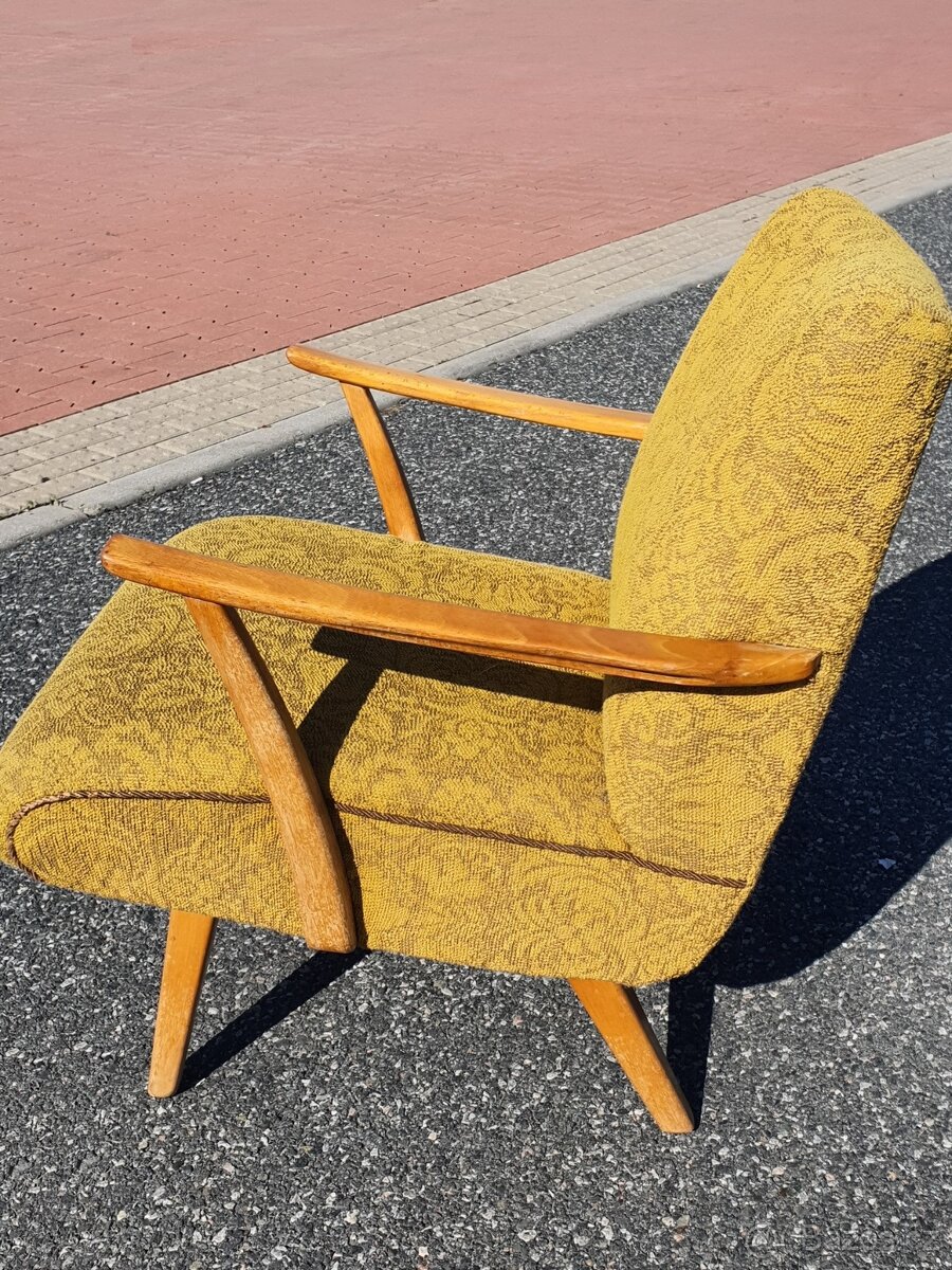 retro 2ks látkové křeslo ČSSR 1970 - 1980 socializmus - 6