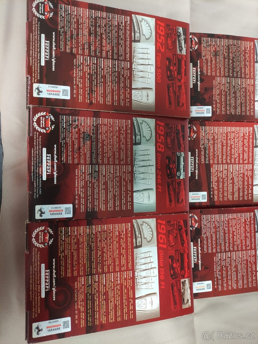 Sklenice Ferrari, limitovaná edice 6 ks - 6