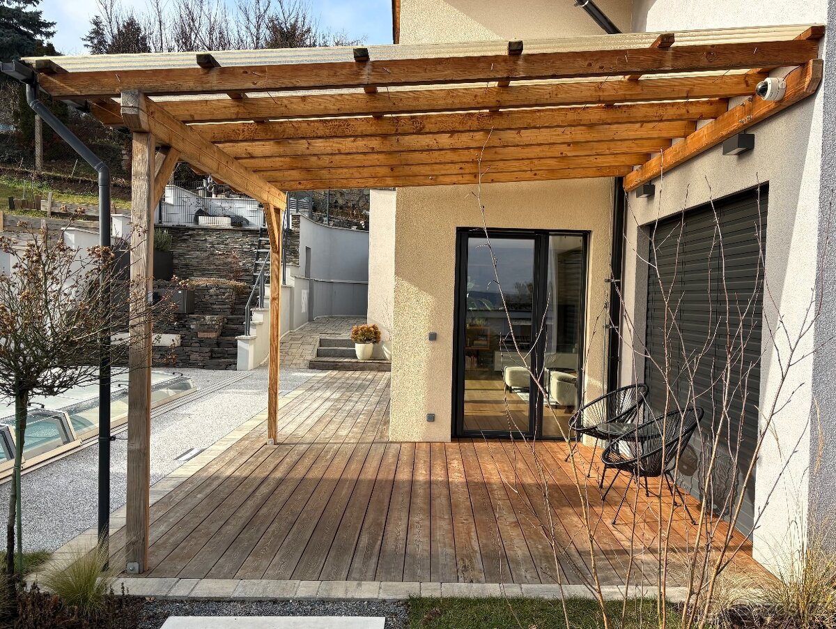 Dřevěná pergola s krytinou 4x3,7 m - 6