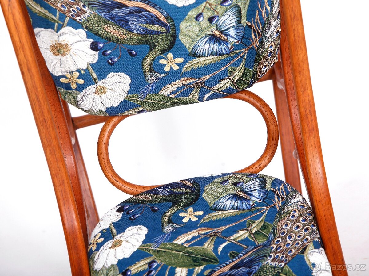 Přečalouněné houpací křeslo THONET, super stav. - 6