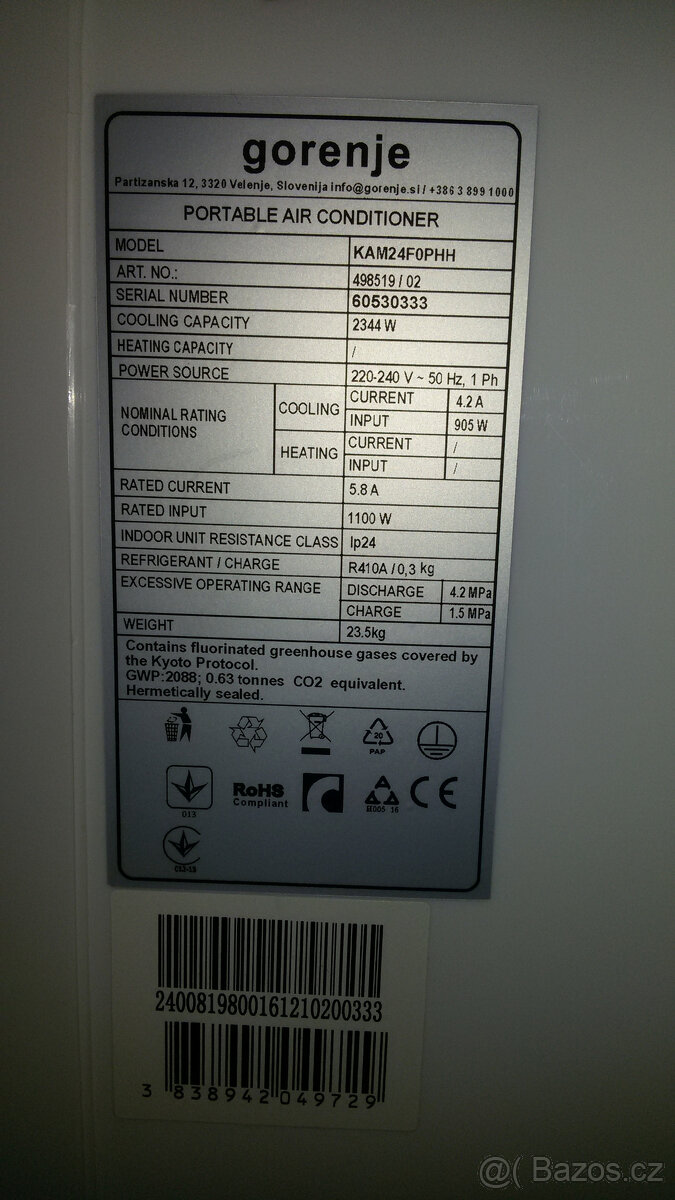 Mobilní klimatizace Gorenje - 6