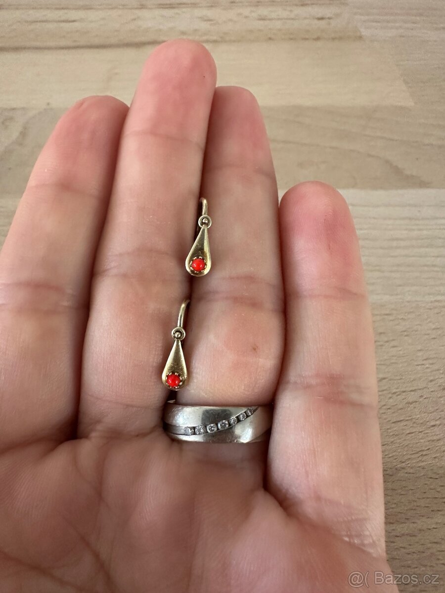 Zlaté dětské starožitné náušnice - 6