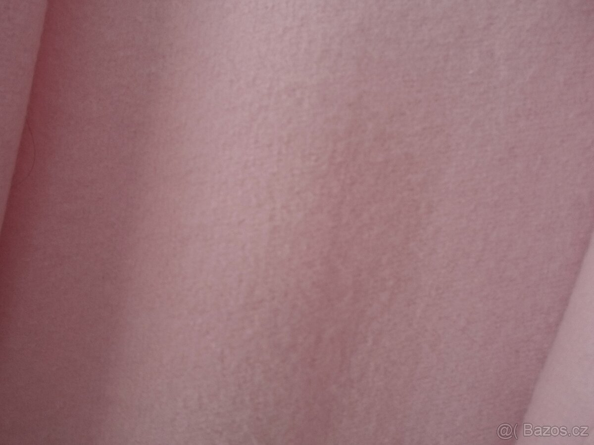 Růžová dlouhá mikina na zip s kapucí - XS, S - 6