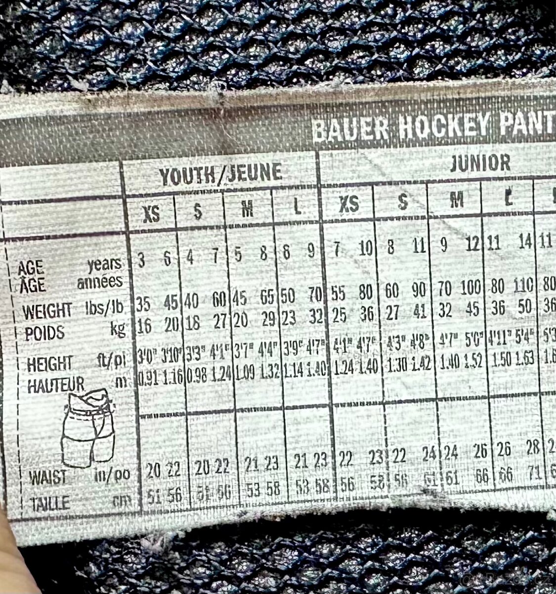 Brankářské kalhoty Bauer Junior, vel L pro výšku 150–165 cm - 6