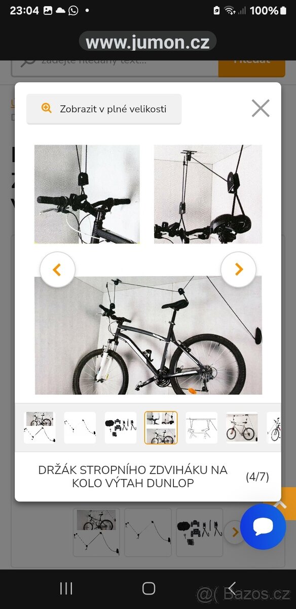 Stropní držák /výtah na kolo dunlop - 6