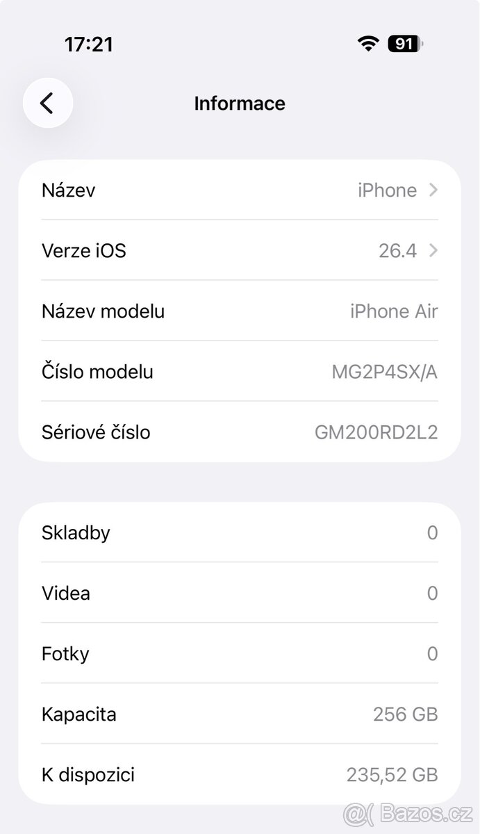 IPhone air 256GB záruka do 9/2027 - 6