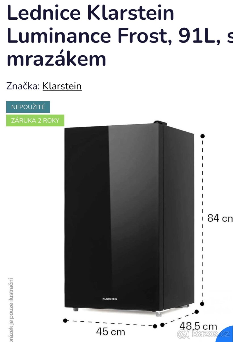 LEDNICE KLARSTEIN S MRAZÁKEM,SKORO NOVÁ - 6