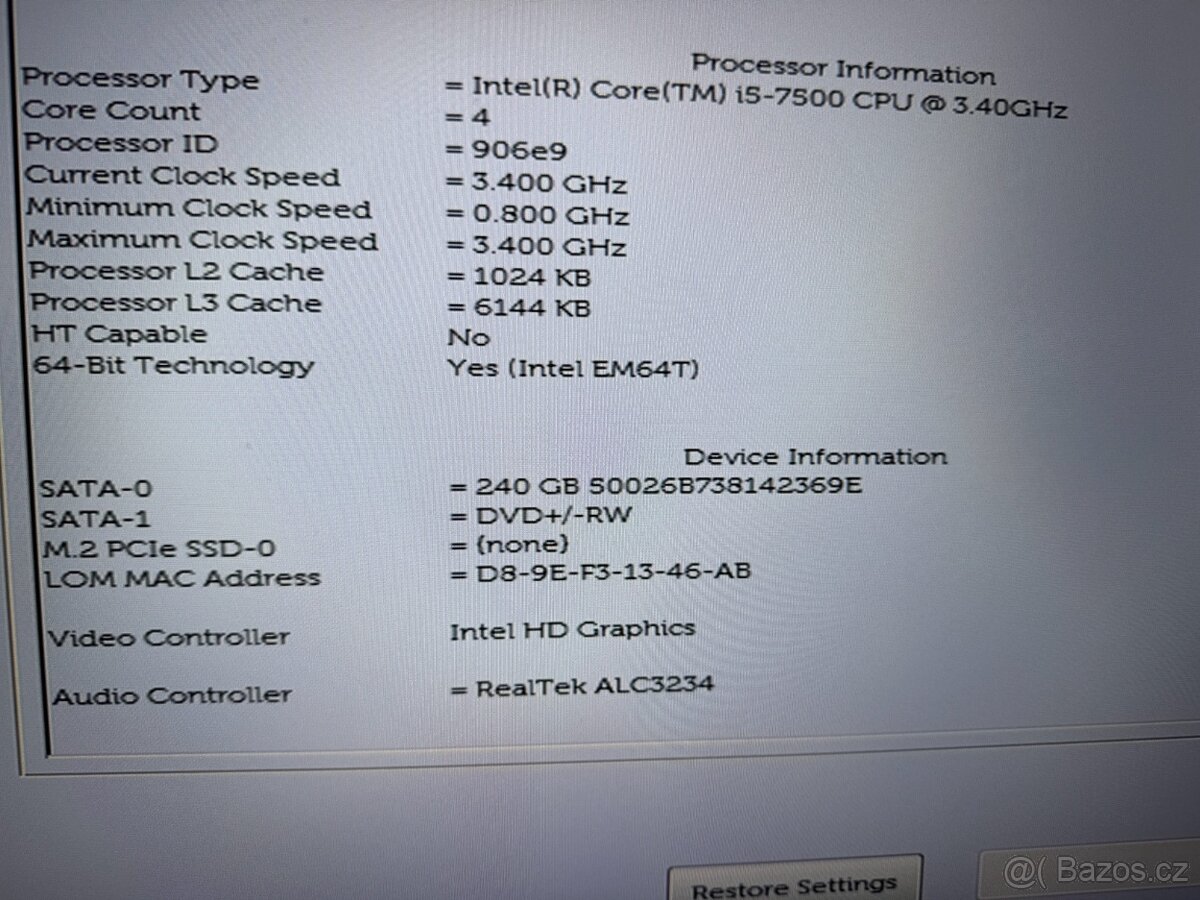 Dell Optiplex 3050 - I5, 16GB DDR4 RAM, 240gb SSD - 6