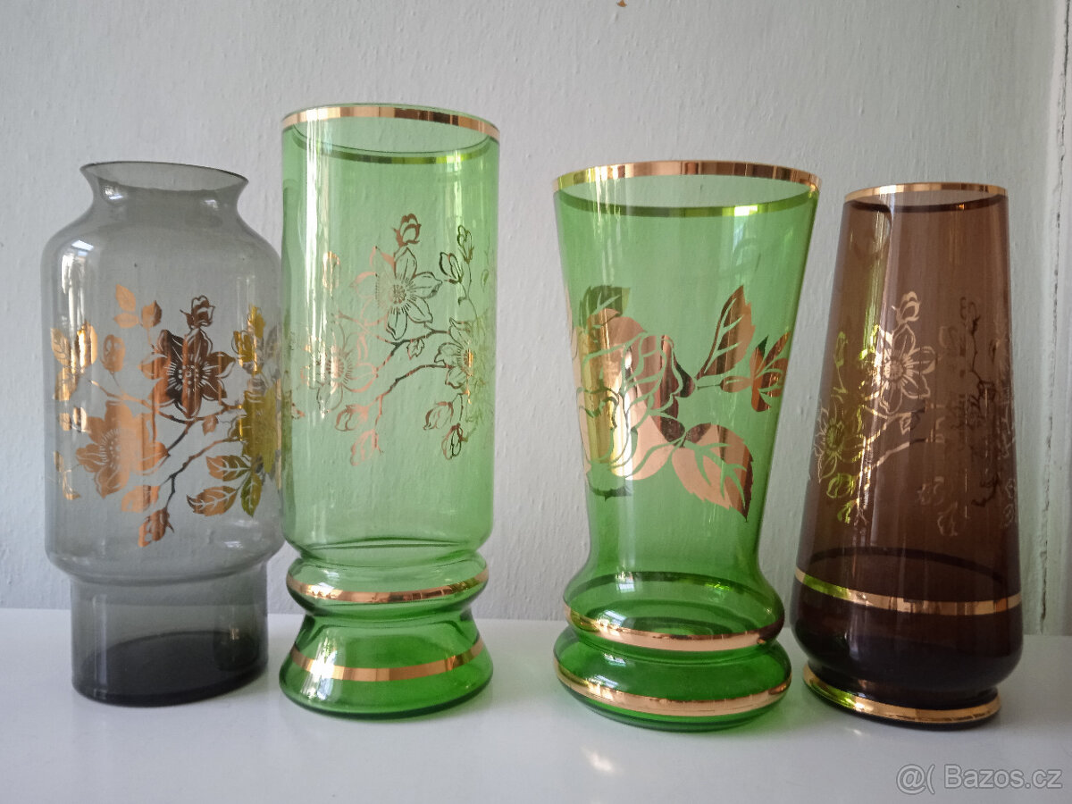 Starší sklo,vázy, mísy - 6