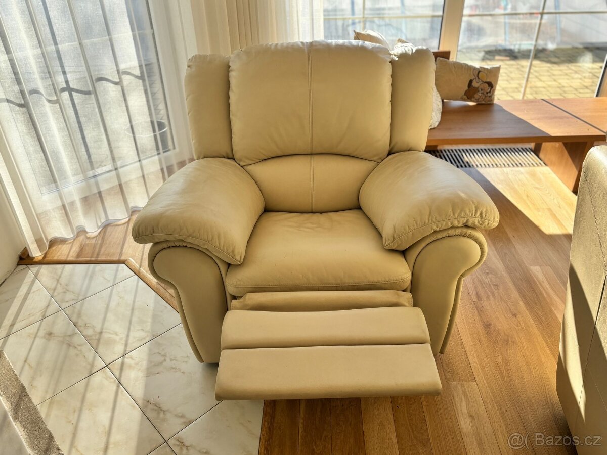 Kožené polohovací křeslo - 6