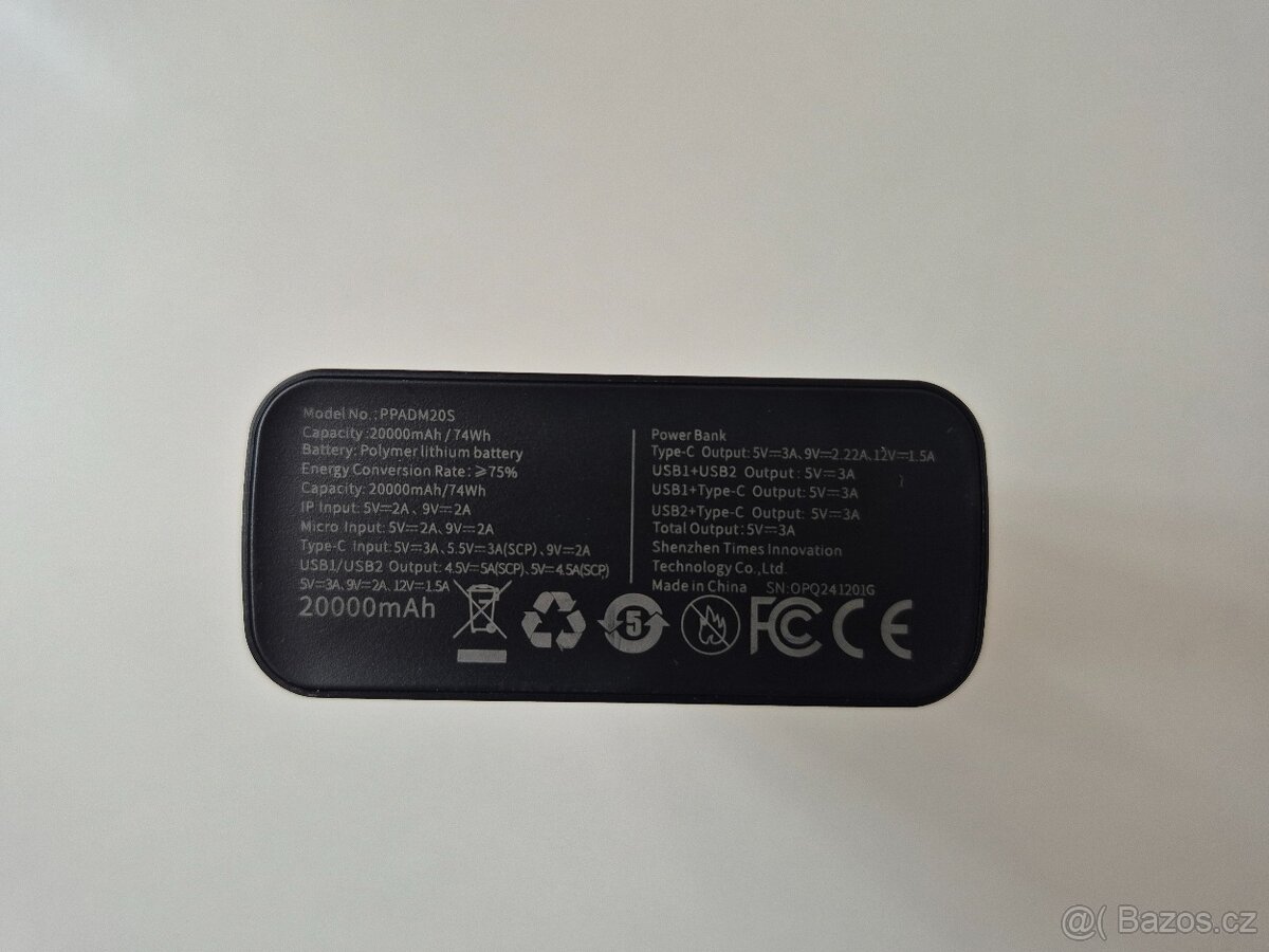 Powerbanka Baseus Adaman 20000 mAh 22,5 W - Nová - 6