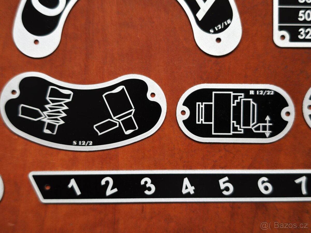 Štítky k soustruhu SN 20 - 6