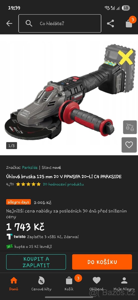 Flexa, akku úhlová bruska, nova - 6