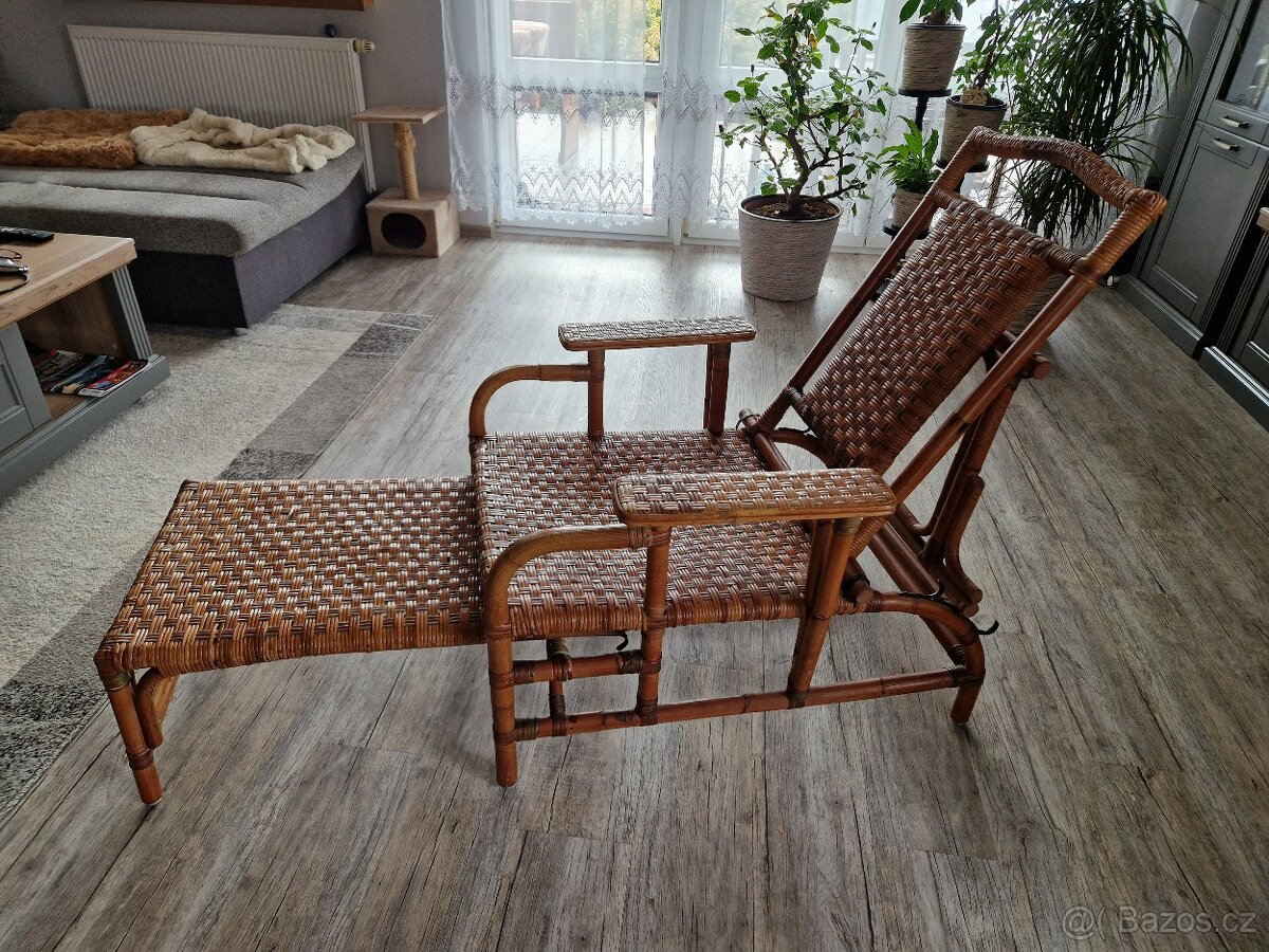 Ratanové zahradní polohovací a rozkládací křeslo - 6