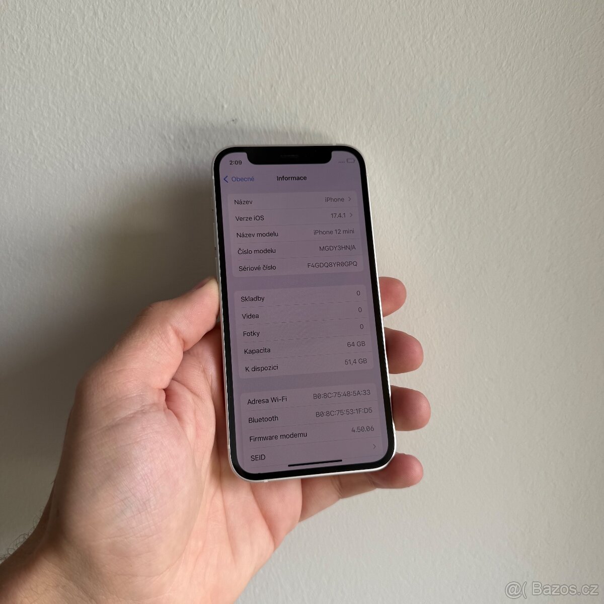 APPLE IPHONE 12 MINI 64GB-BÍLÝ-BATERIE 100% - 6