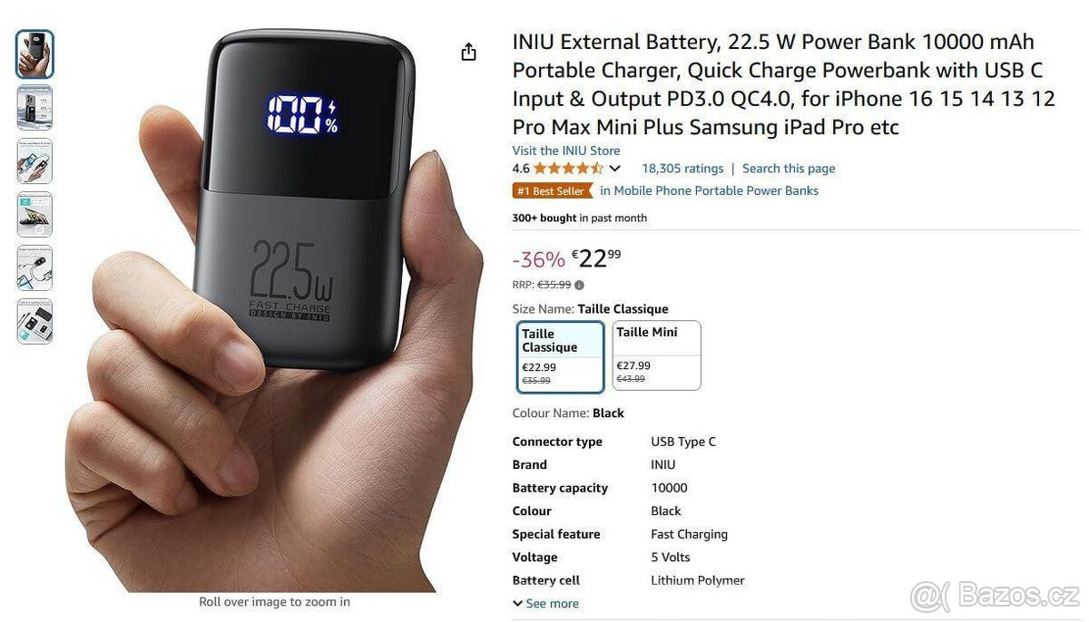 Powerbanka INIU BI-B61 černá 10000mAh - 6