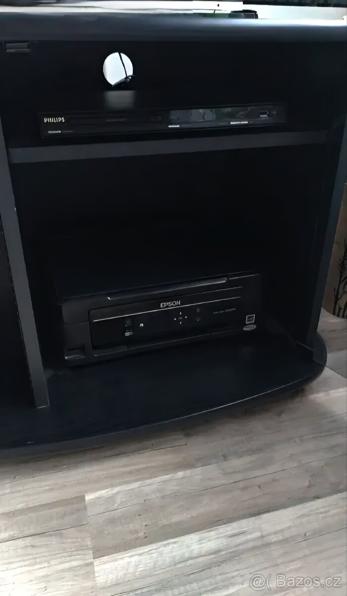 Černý Tv stůl na kolečkách - 6