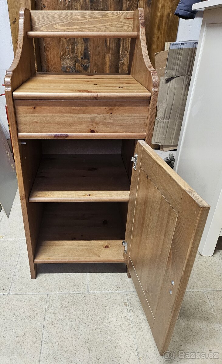 Komoda-noční stolek Ikea Leksvik mořidlo antik - 6