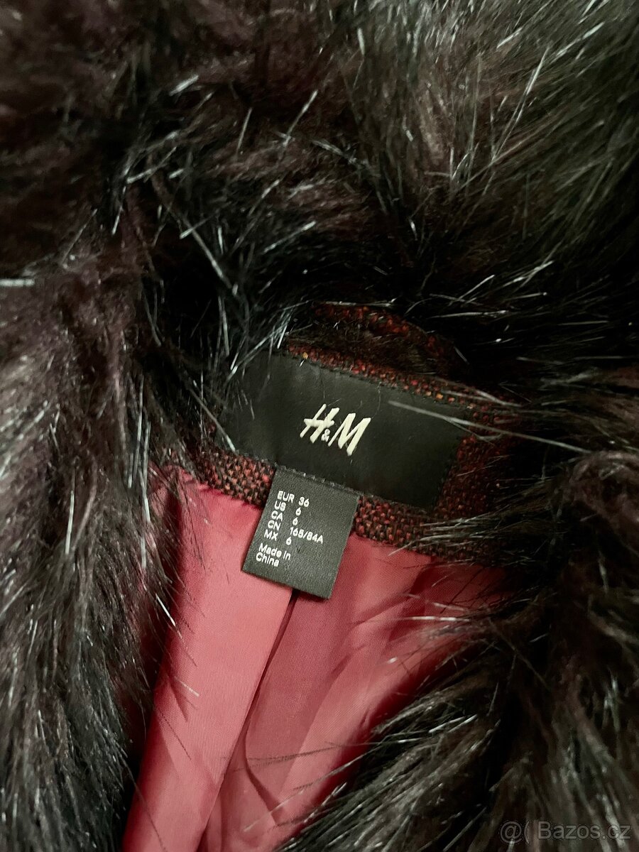 Červený jarní/podzimní kabát H&M - 6