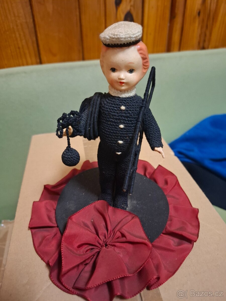 Starožitná celuloidová panenka kominíček - 6