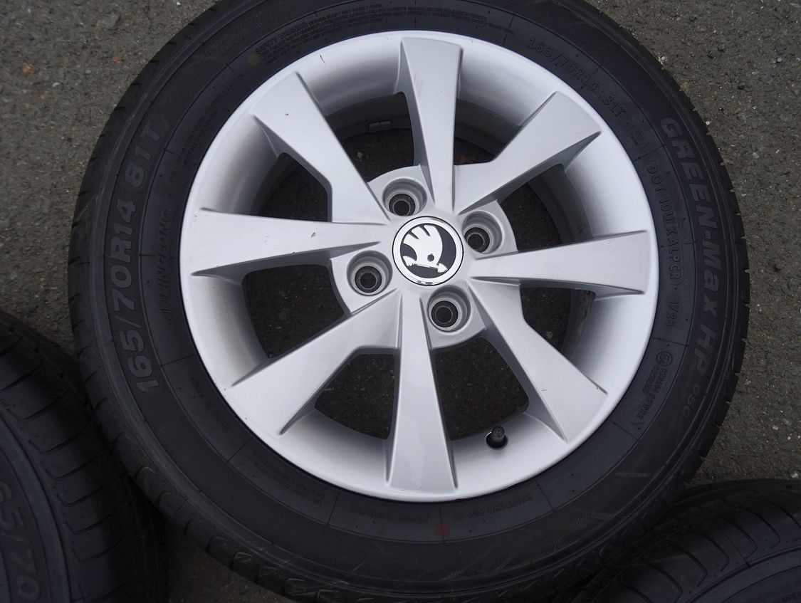 Alu disky Škoda Citigo, 14", 5x112,ET 35, letní sada - 6