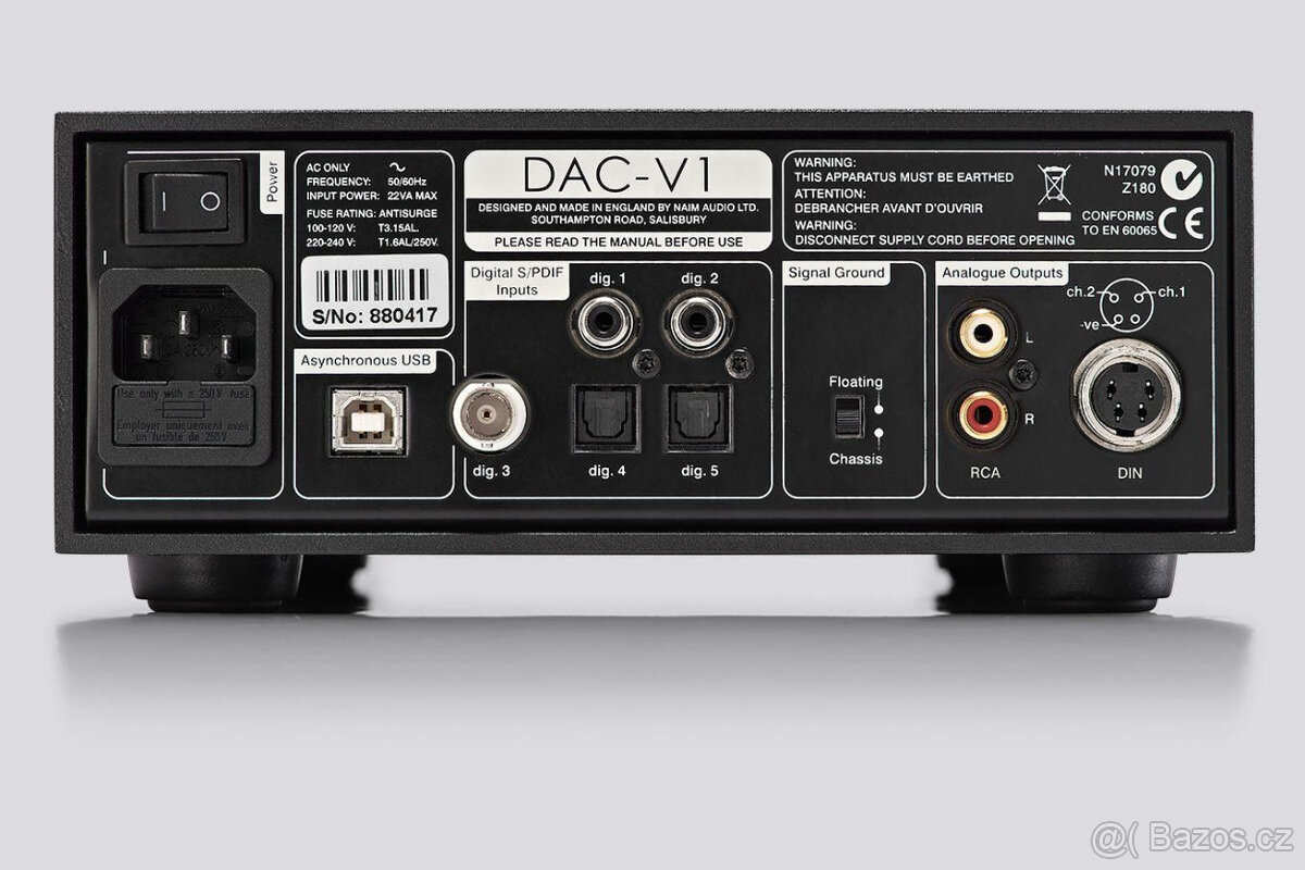 Sestava D/A převod. NAIM DAC V1 a výkon. zes. NAP 100 - 6