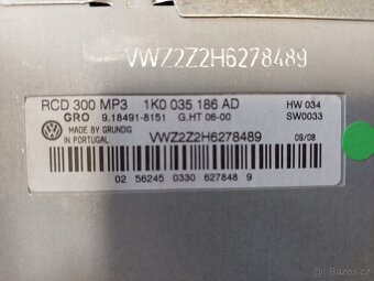 Prodám AUTORÁDIO RCD MP3 na GOLF V, atd.. - 6