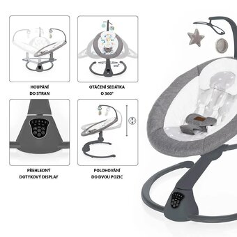 Lehačka ZOPA Lullaby Gray stars - 6