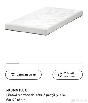 Dětská postýlka IKEA SNIGLAR a matrace KRUMMELUR - 6