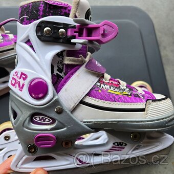 Dětské brusle WORKER 2v1, vel. 29-32 - kolečkové/inline - 6