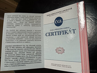 Zlatý prsten s diamanty; 2,28g, 57mm, certifikát - 6