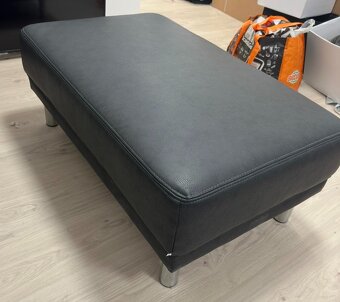 KOŽENÁ SEDACÍ SOUPRAVA + SKLENĚNÝ STOLEK - 6