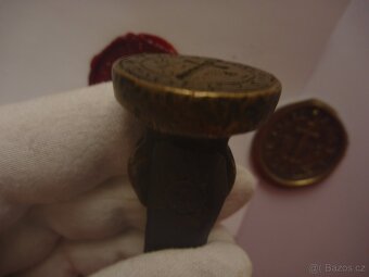Barokní staré pečetidlo pečet obce 1745 Lazce u Troubelic - 6