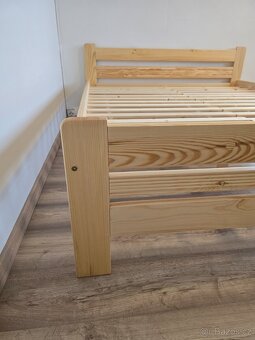 Prodám nové zvýšené postele 90x200 v moření dubu - 6
