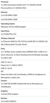 Thinkpad T15 Gen 1 - 4K display - 6