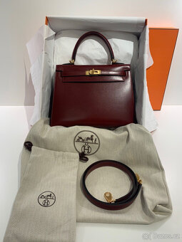 Hermes Kelly Bag 25 Bag Veau Box 55 Rouge H Full Set Hermes - 6