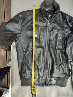 Kožená dvoudílná moto bunda zn.4SR vel.56 + chránič. - 6