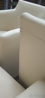 Jídelní kožená křesla bílá 5ks - 6