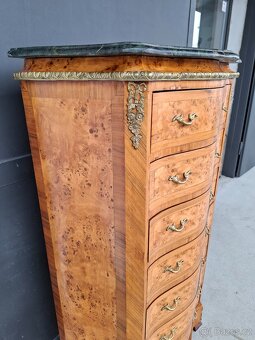 Starožitná šuplíková komoda s mramorem - 6