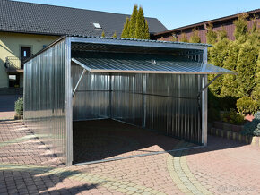 Plechová pozinkovaná garáž 3x5 m, pultová střecha - 6