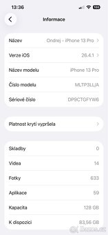  Apple iPhone 13 Pro 128 GB Graphite, top stav - 6