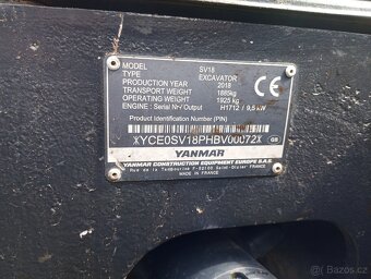 Prodám mini bagr Yanmar SV18 - 6