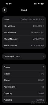  Apple iPhone 14 Pro 128 GB Space Black top stav - 6