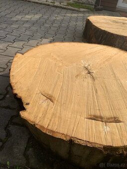 Dubová kruhová deska, příčný řez, průměr 100cm - 6