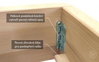 MODERNÍ DŘEVĚNÁ BUKOVÁ POSTEL S ÚLOŽNÝM PROSTOREM PEGAS, ROŠ - 6