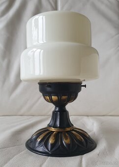 Starožitná stropnice art deco béžové stínítko - 6