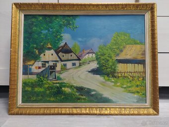 Obraz vesnice, signováno Hajduček - 6